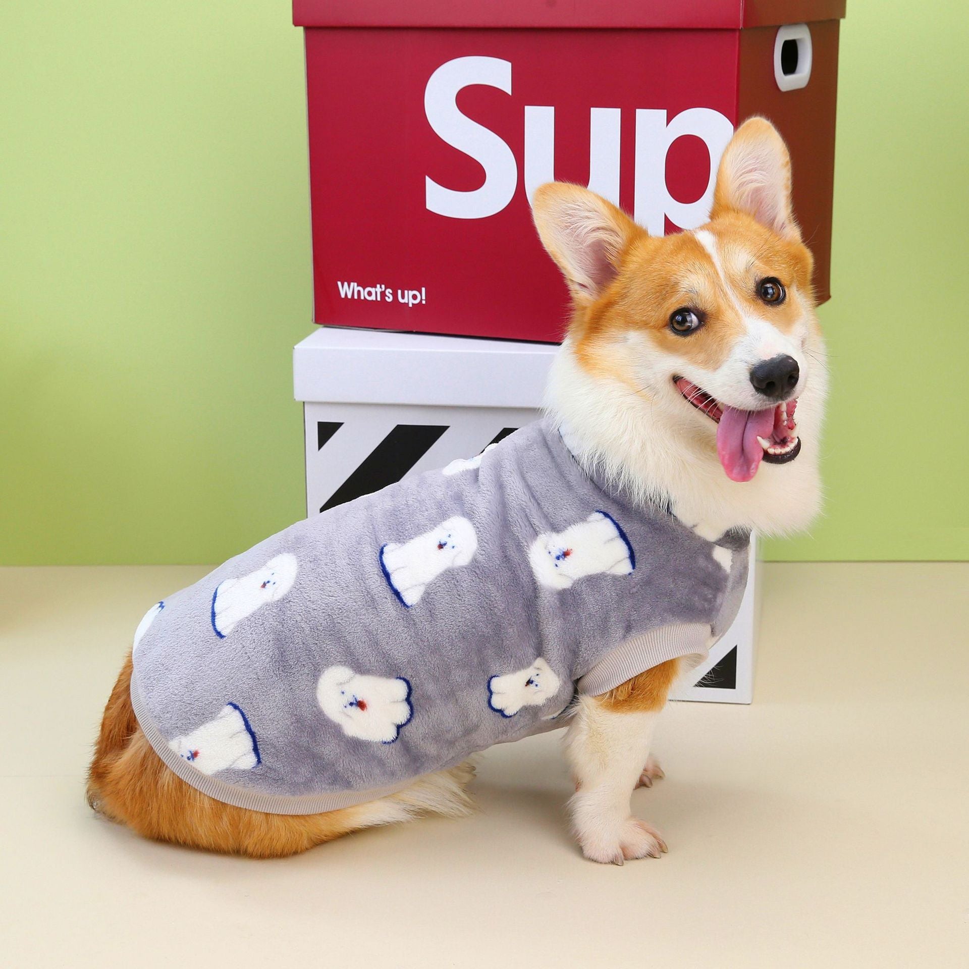 PawsCube - Corgi sausage big dog clothes autumn and winter new short-legged dog pet clothing Corgi dog fleece